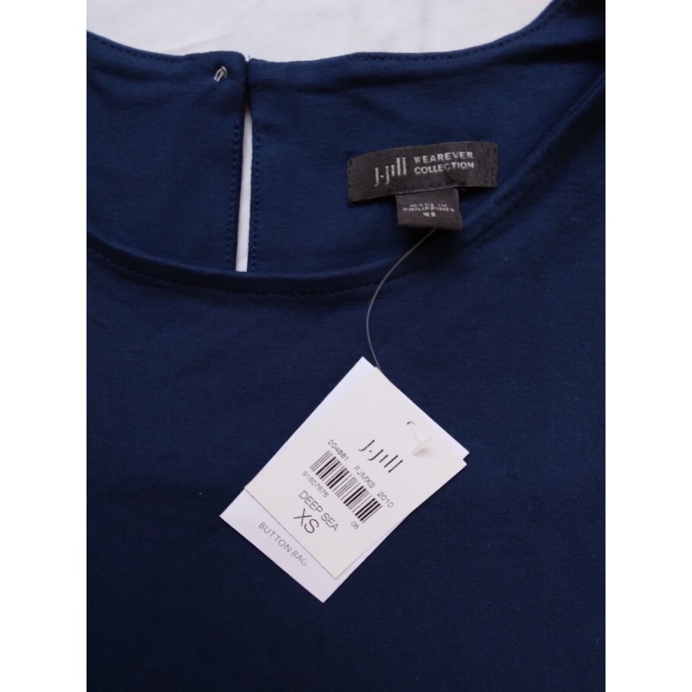 J Jill Wearever 3/4 Sleeve A Line Dress Blue Travel Career Womens Size XS - Picture 4 of 8